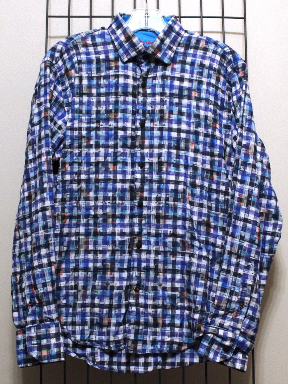 Mens Luchiano Visconti Blue Button Down Shirt Size M Medium